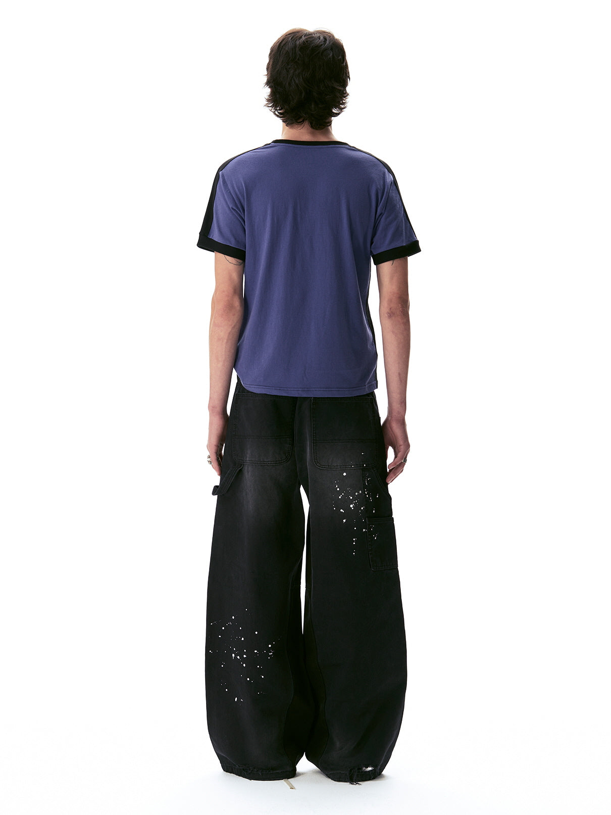 Distressed Black Wide-Leg Jeans