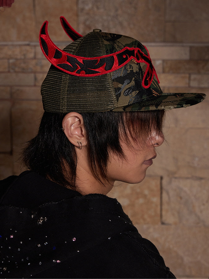 Crossblade Horn Camo Trucker Cap