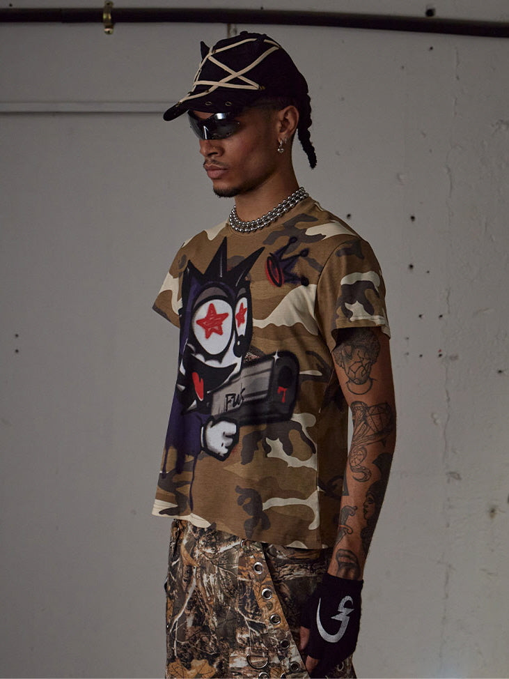 Graffiti Camouflage Graphic Tee