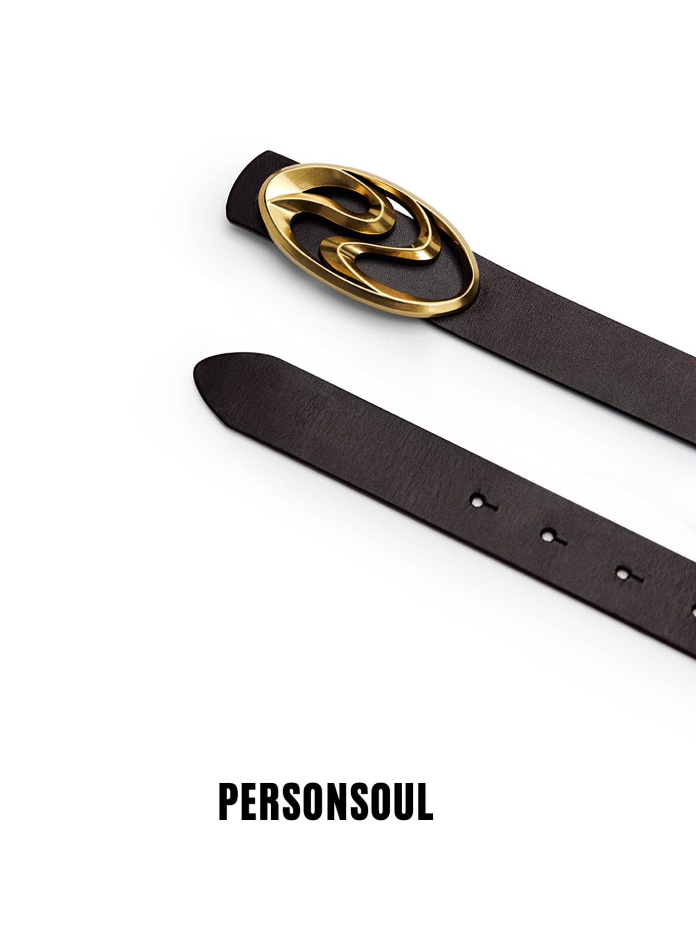 Sculpted Logo Oval Buckle Belt
