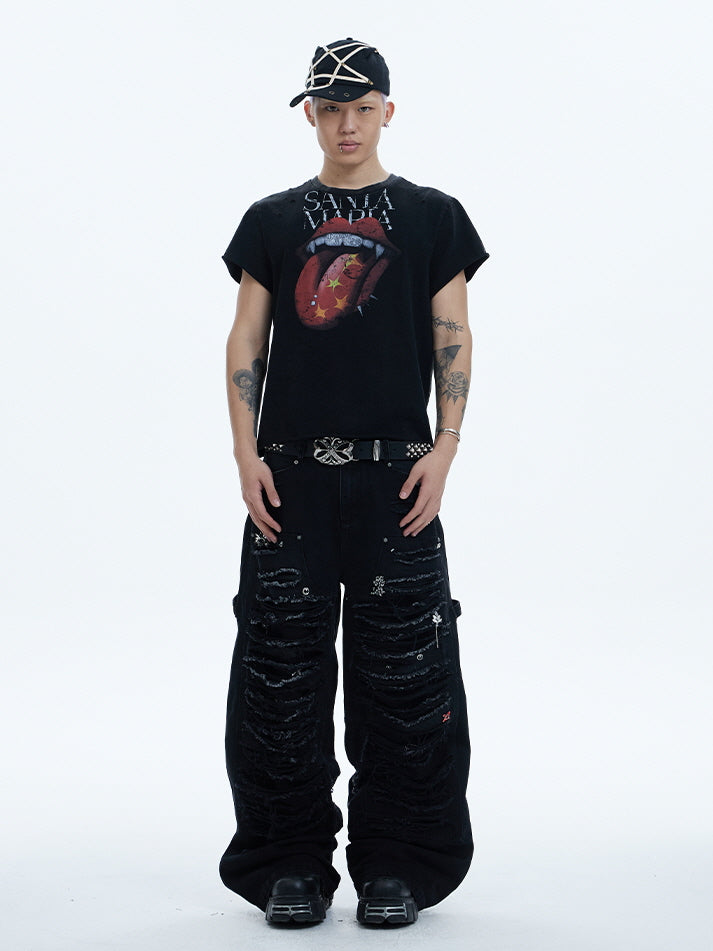 Santa Maria Vampire Tongue Graphic Tee