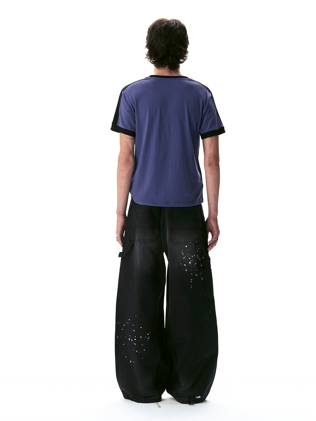 Distressed Black Wide-Leg Jeans