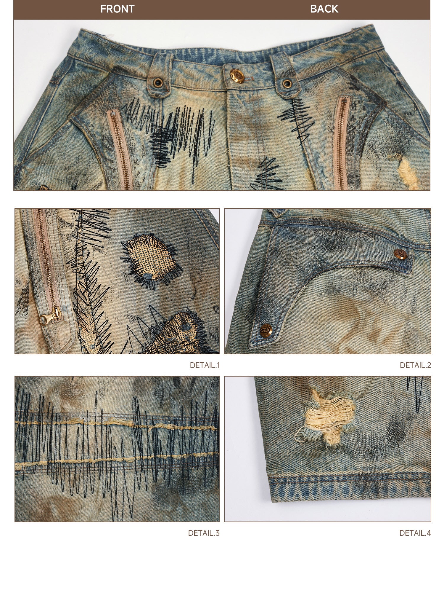 Vintage Bleach Wide Denim Pants