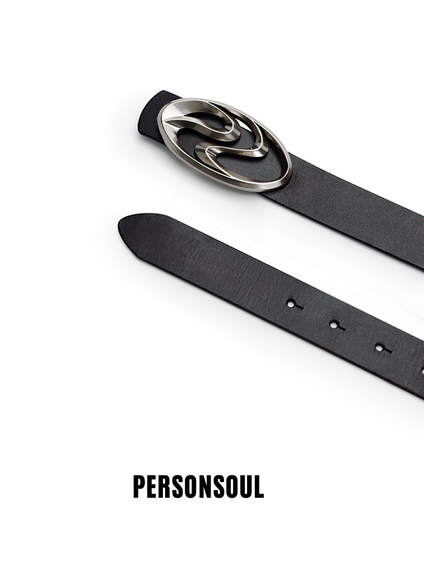 Sculpted Logo Oval Buckle Belt
