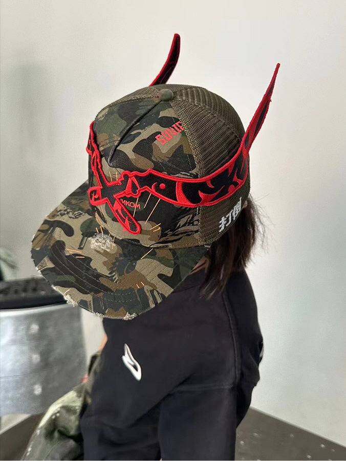 Crossblade Horn Camo Trucker Cap