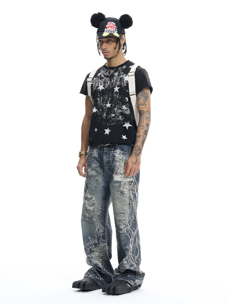 Chaos Web Distressed Denim Pants