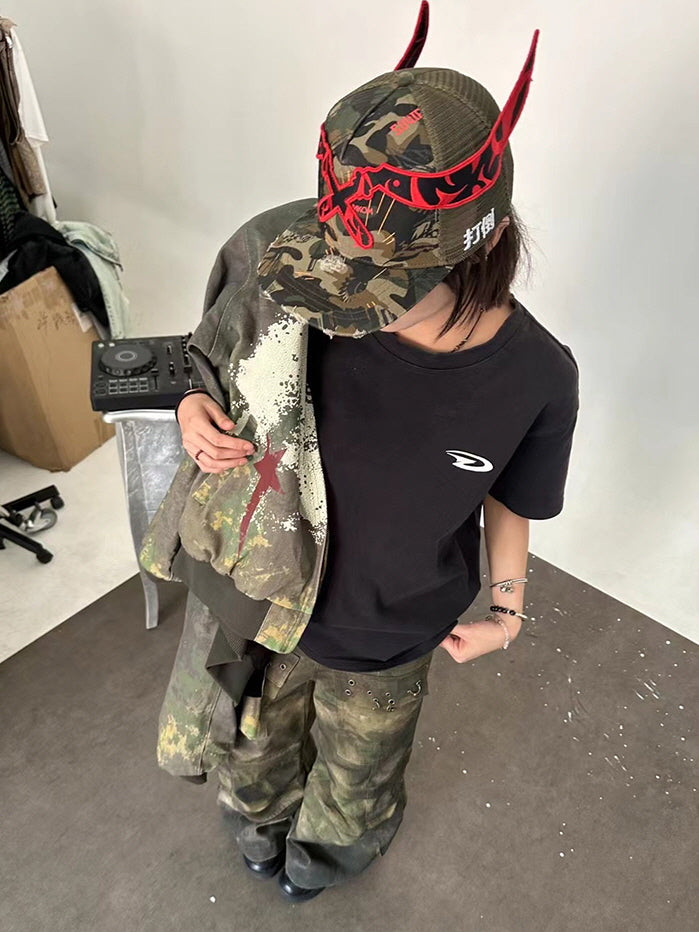 Crossblade Horn Camo Trucker Cap