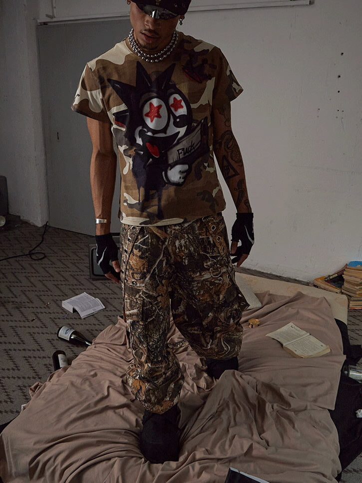 Tactical Strap Wide Pants　