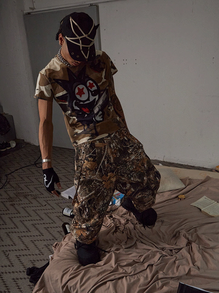 Tactical Strap Wide Pants　