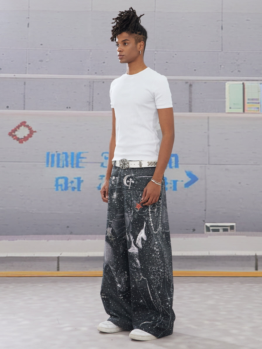 Astral Chaos Wide-Leg Denim