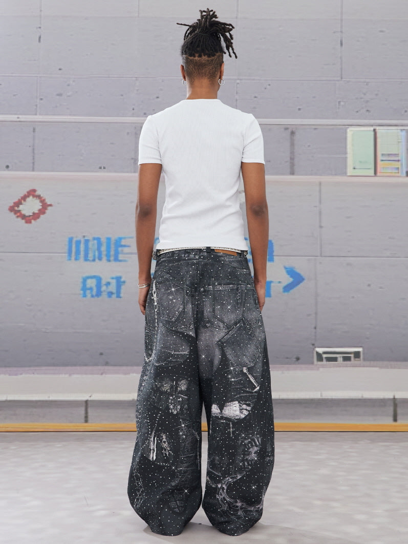 Astral Chaos Wide-Leg Denim