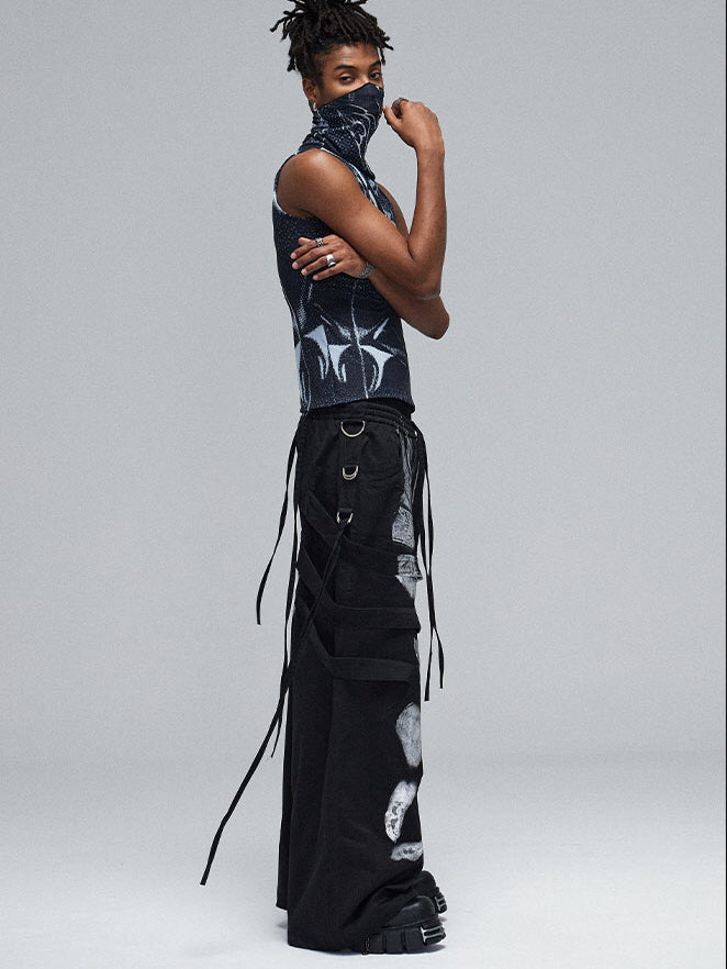 Abstract Graffiti Wide-Leg Pants