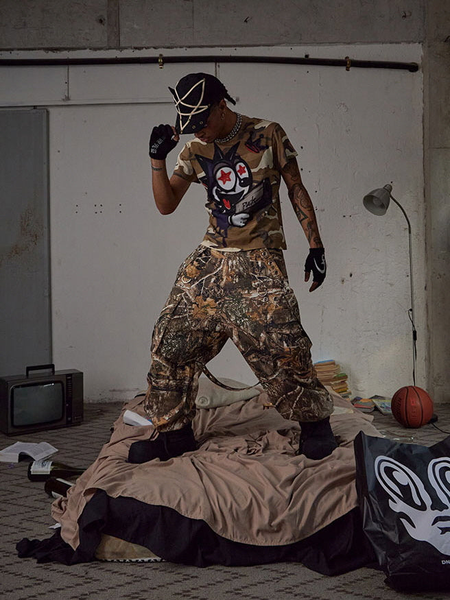 Tactical Strap Wide Pants　