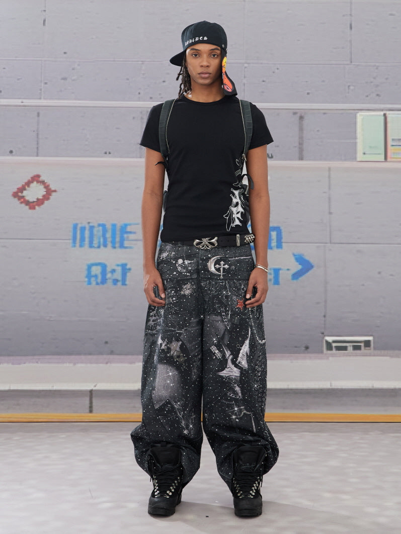 Astral Chaos Wide-Leg Denim