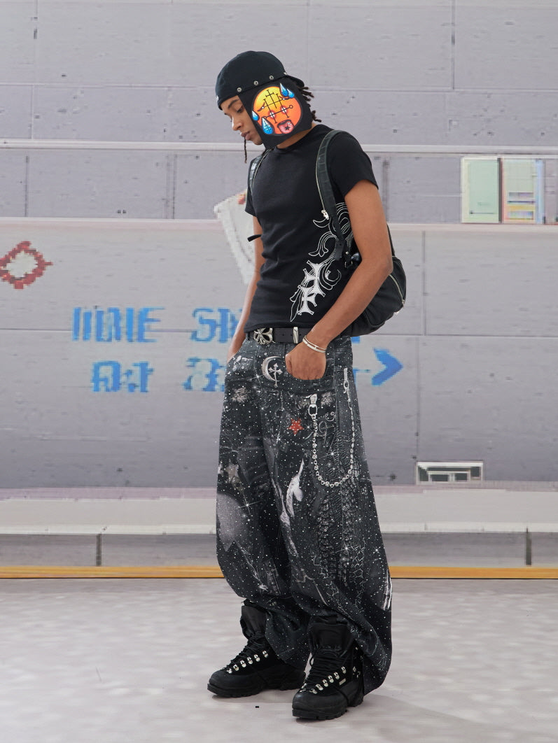 Astral Chaos Wide-Leg Denim