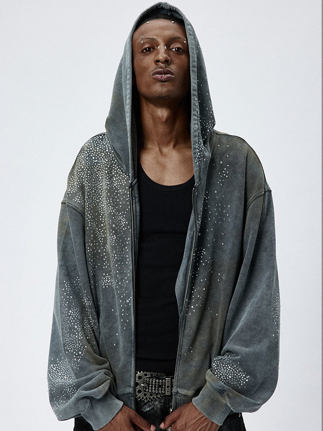 Galaxy Dust Crystal Zip Hoodie