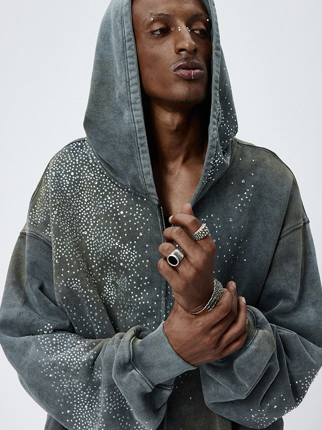 Galaxy Dust Crystal Zip Hoodie
