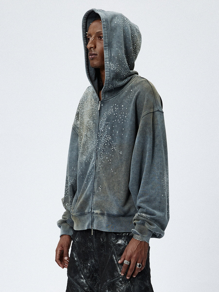 Galaxy Dust Crystal Zip Hoodie