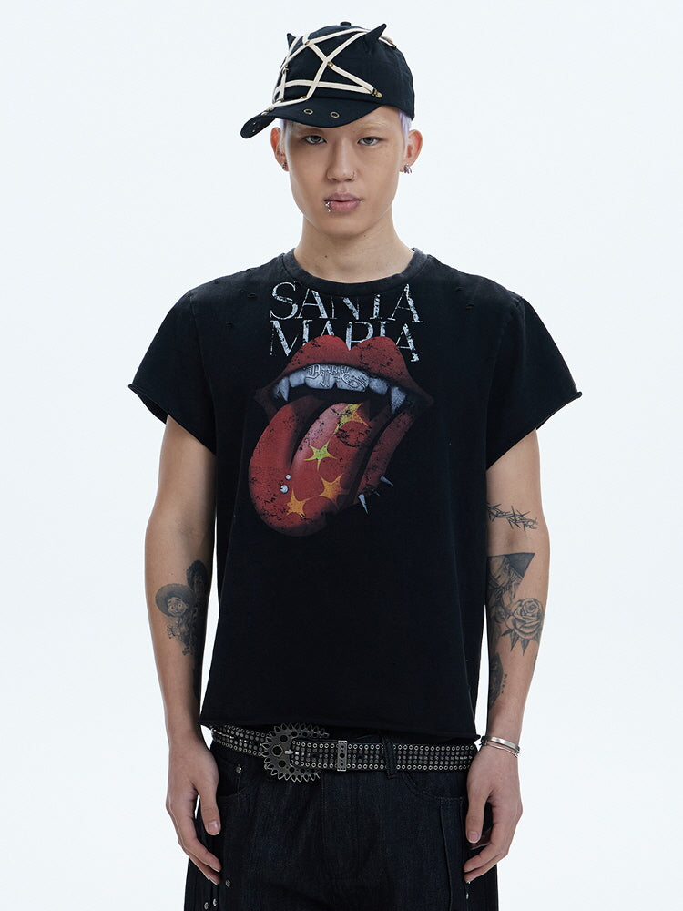 Santa Maria Vampire Tongue Graphic Tee
