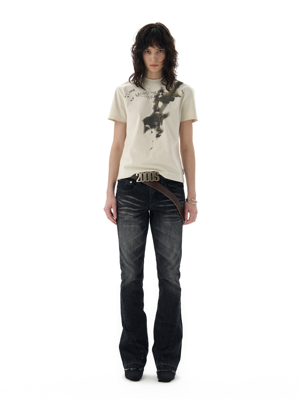 Burnt Guitar Graphic Cotton T-Shirt