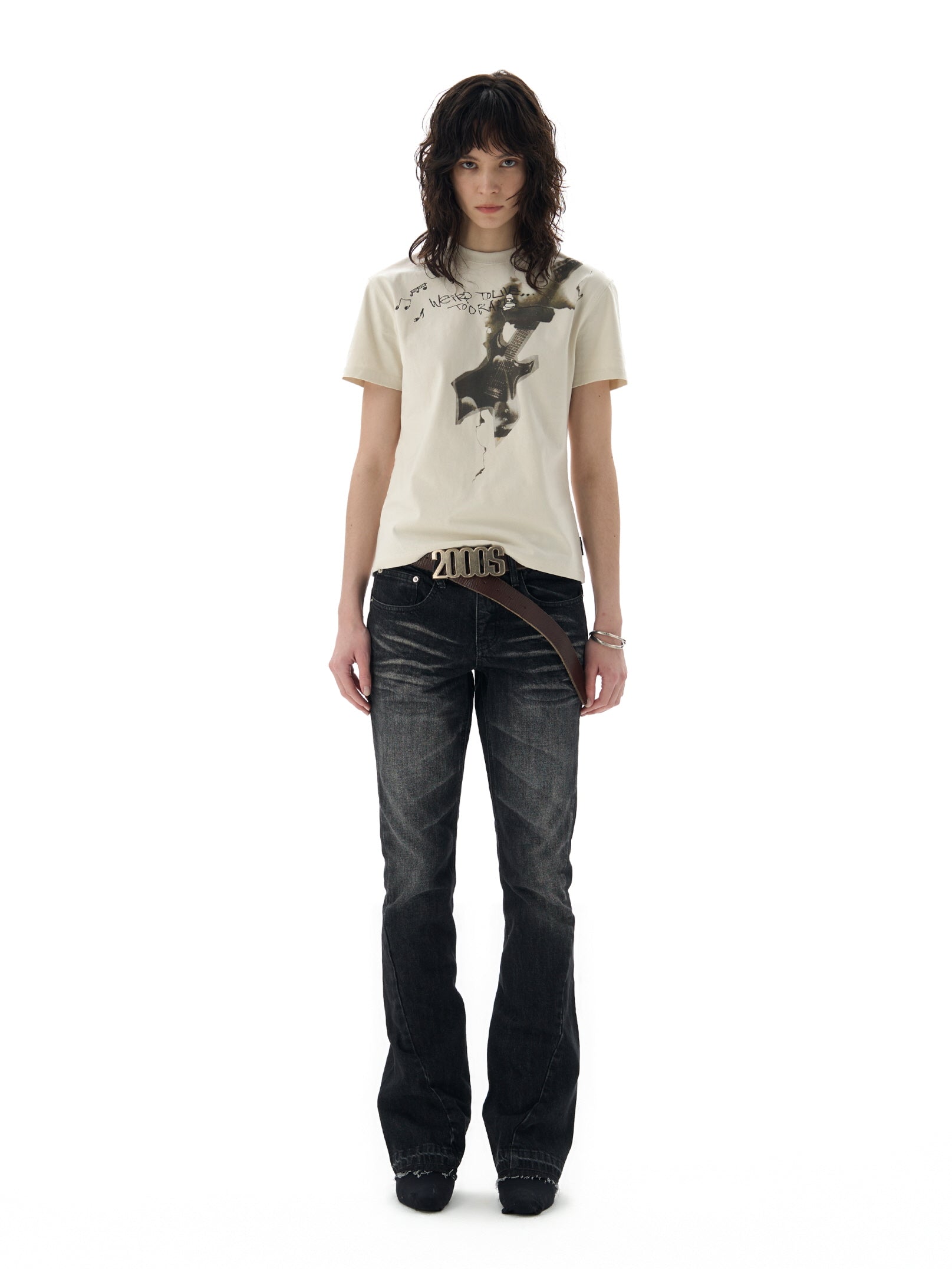 Burnt Guitar Graphic Cotton T-Shirt