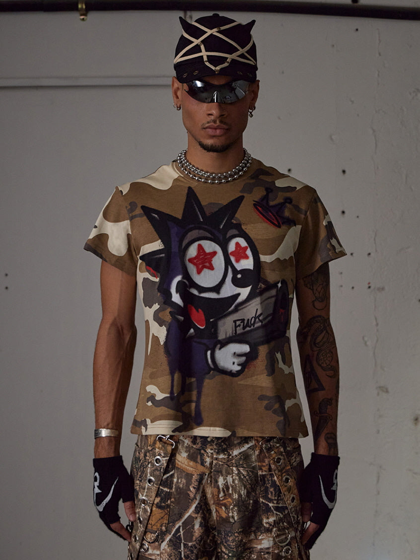 Graffiti Camouflage Graphic Tee