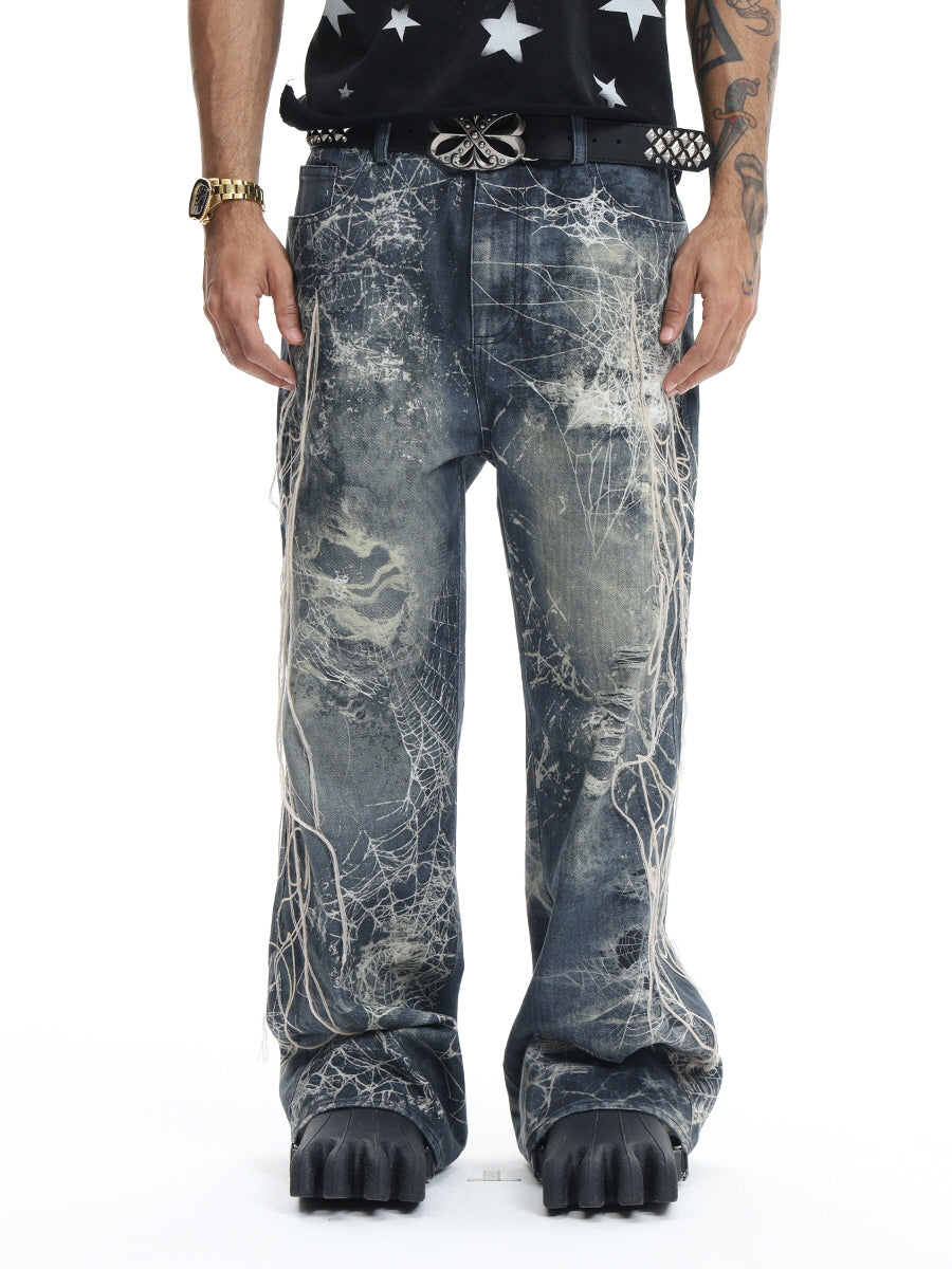 Chaos Web Distressed Denim Pants