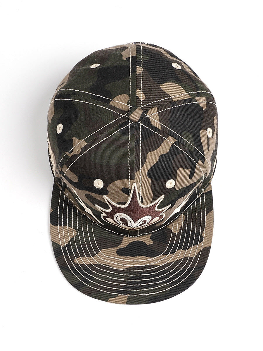 Camo Cartoon Embroidered Flat Cap