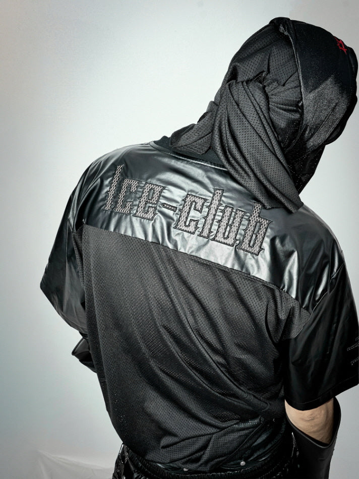 Ice-Club Oversized Mesh & Faux Leather Tshirts