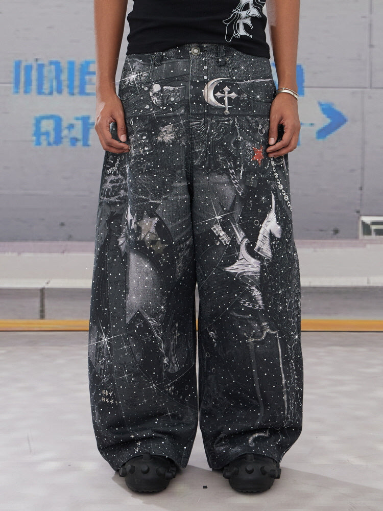 Astral Chaos Wide-Leg Denim