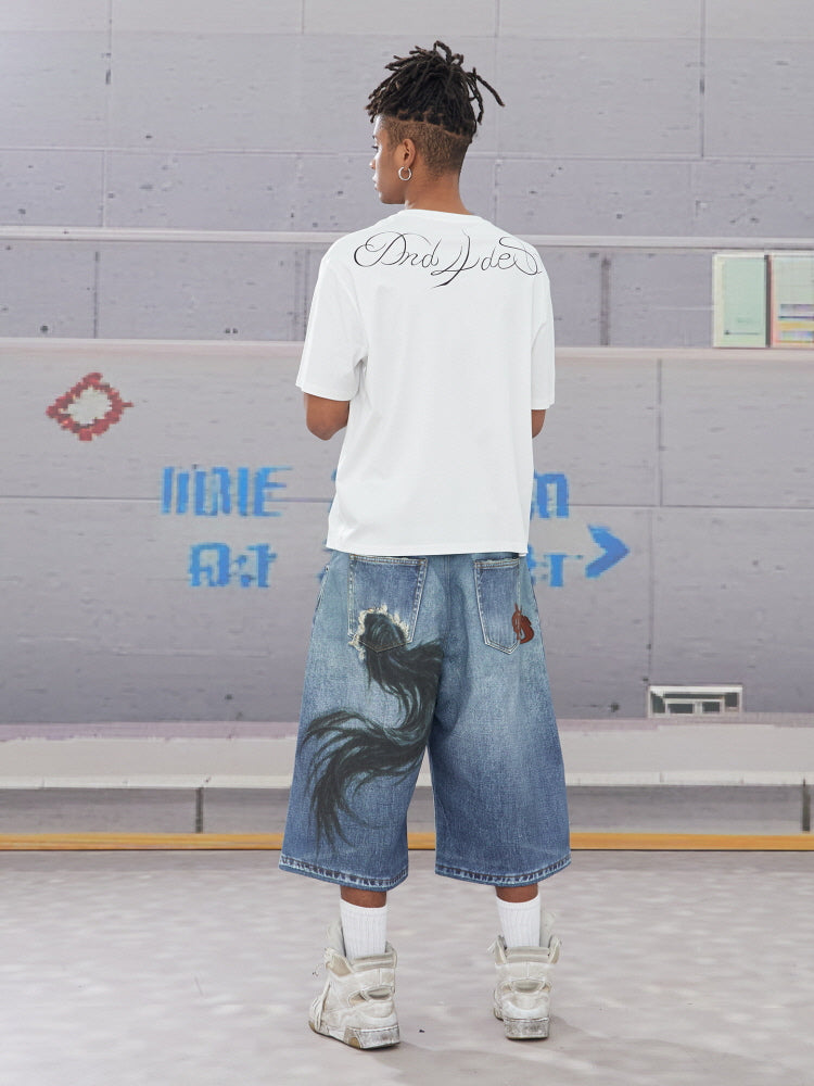 Pegasus Art Denim Shorts