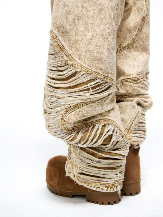 Desert Torn 3D Cutout Wide Jeans