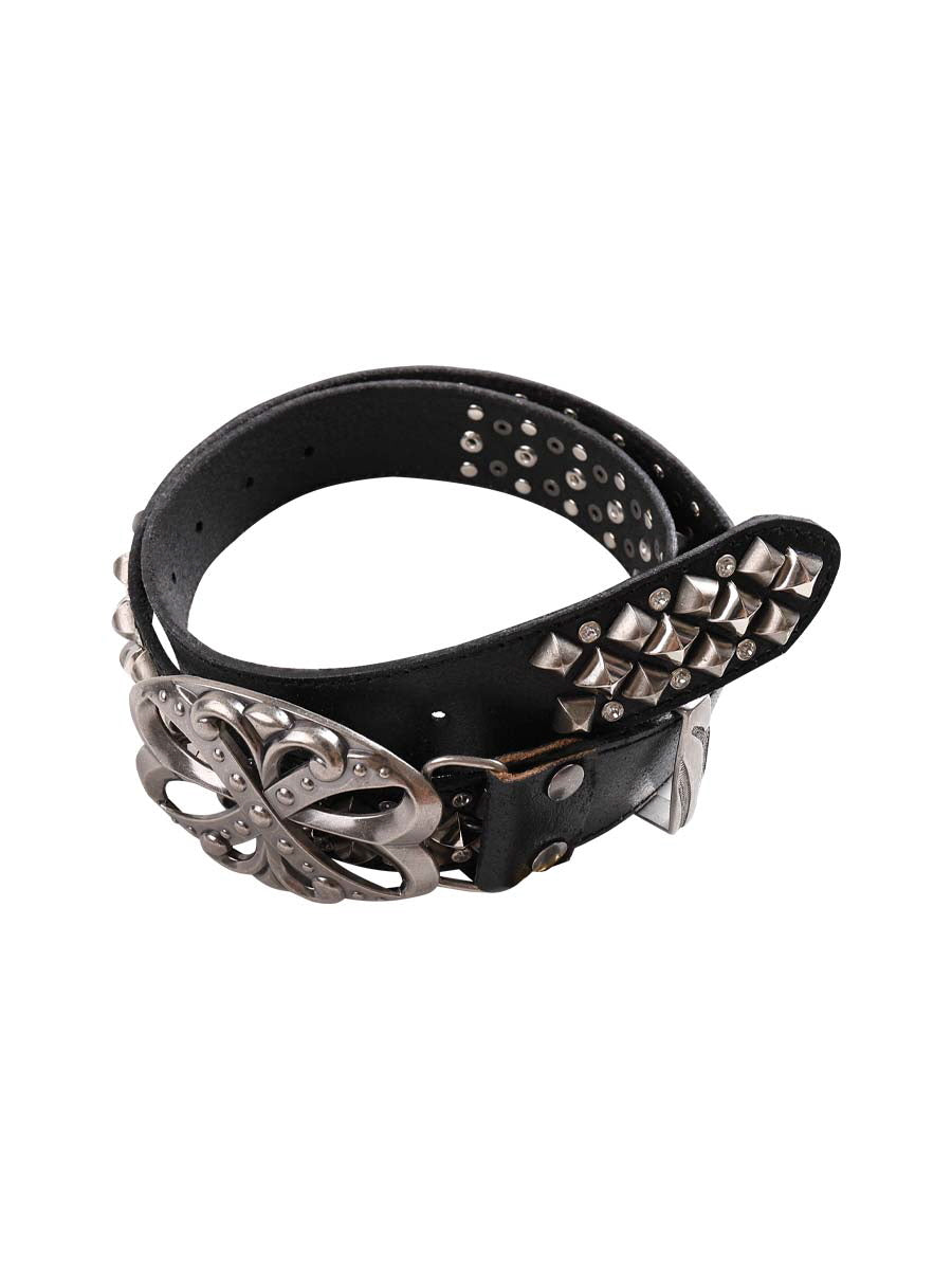 Studded Gothic Cross Buckle Belt
