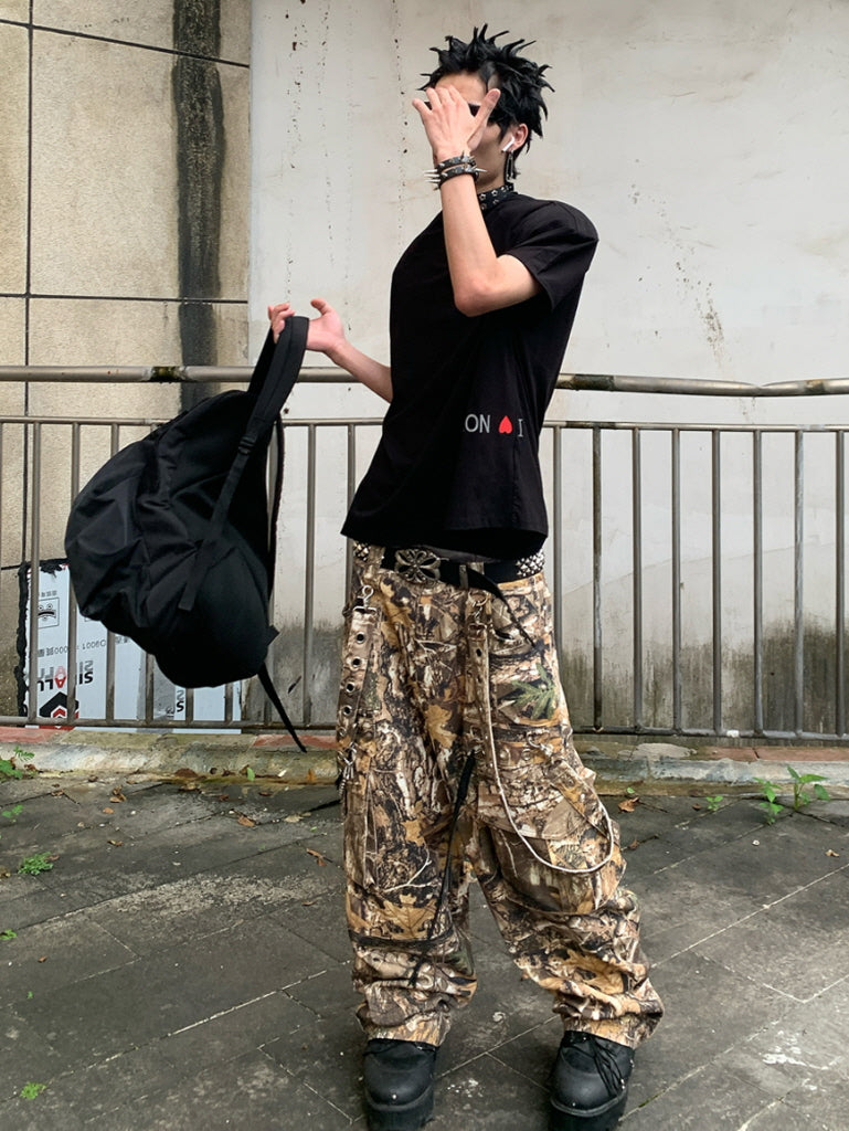 Tactical Strap Wide Pants　