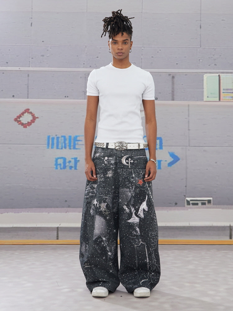 Astral Chaos Wide-Leg Denim
