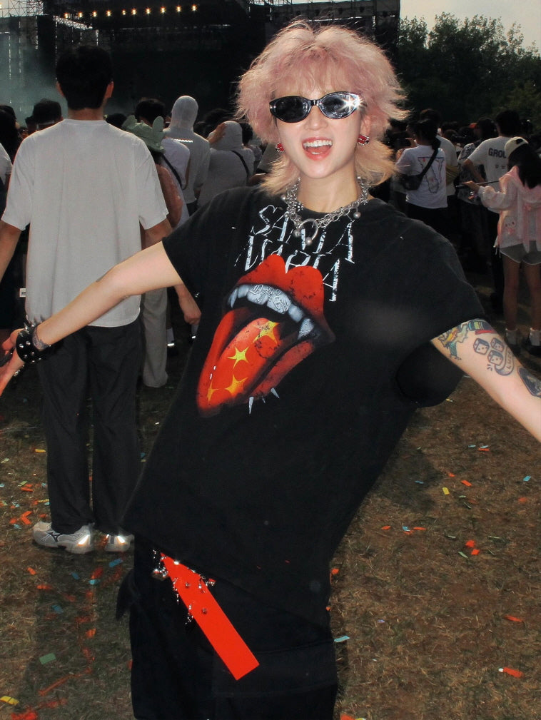 Santa Maria Vampire Tongue Graphic Tee