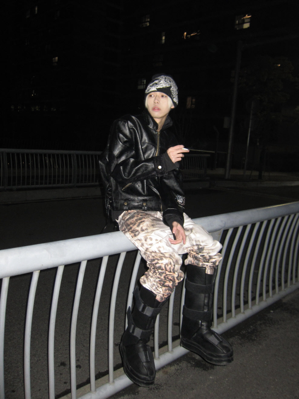 Dragon Embroidered Leather Jacket
