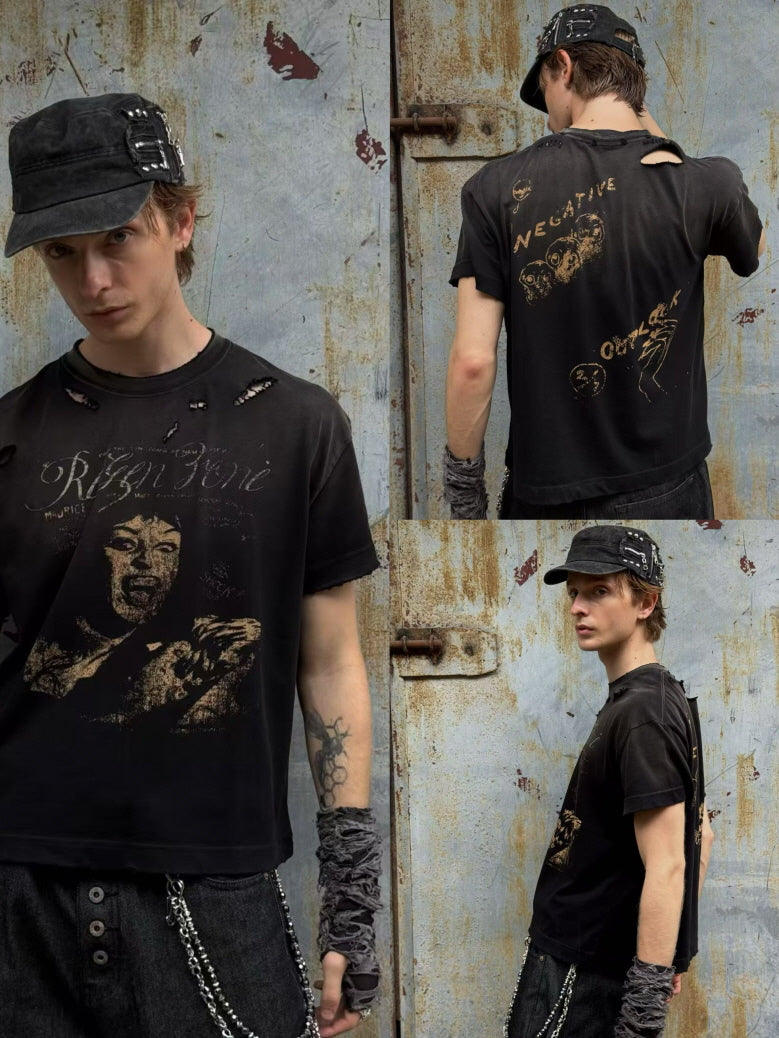 Distressed Graphic Band T-Shirt