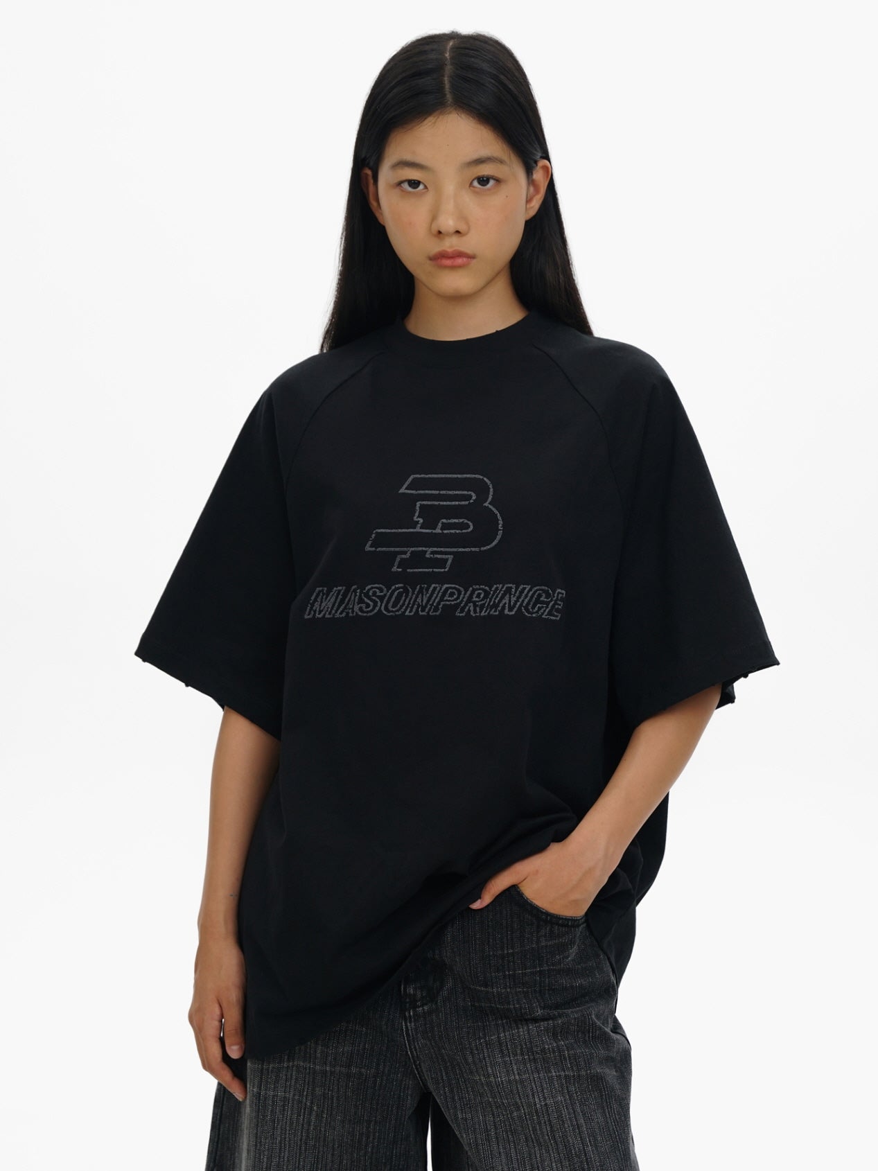 Oversized Logo Embroidery T-Shirt