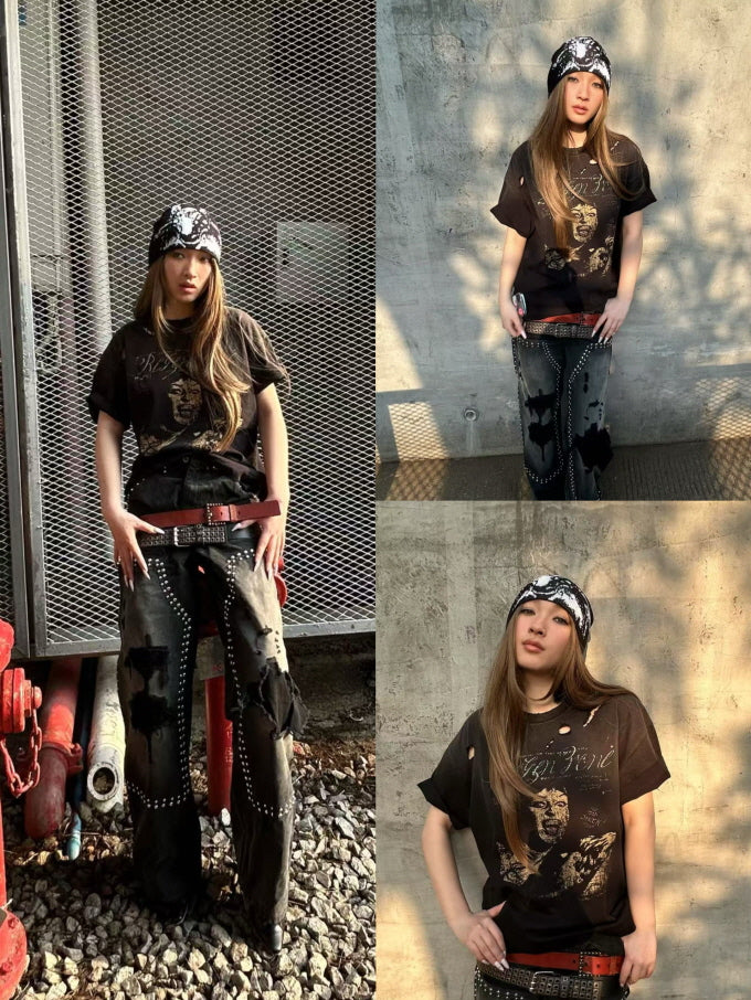 Distressed Graphic Band T-Shirt