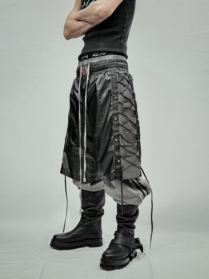 Tactical Mesh Lace-Up Short Pants