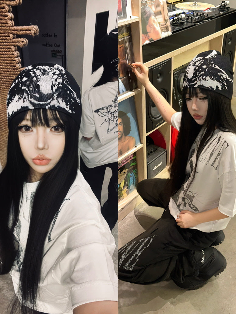 Goat Skull Graphic Beanie