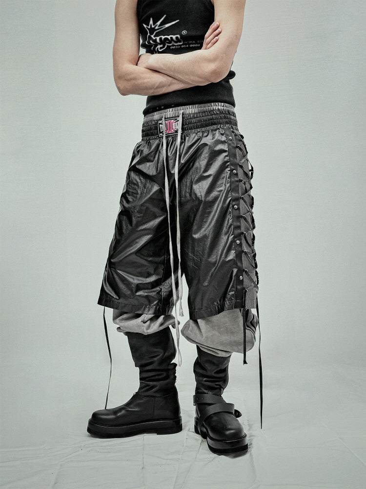 Tactical Mesh Lace-Up Short Pants