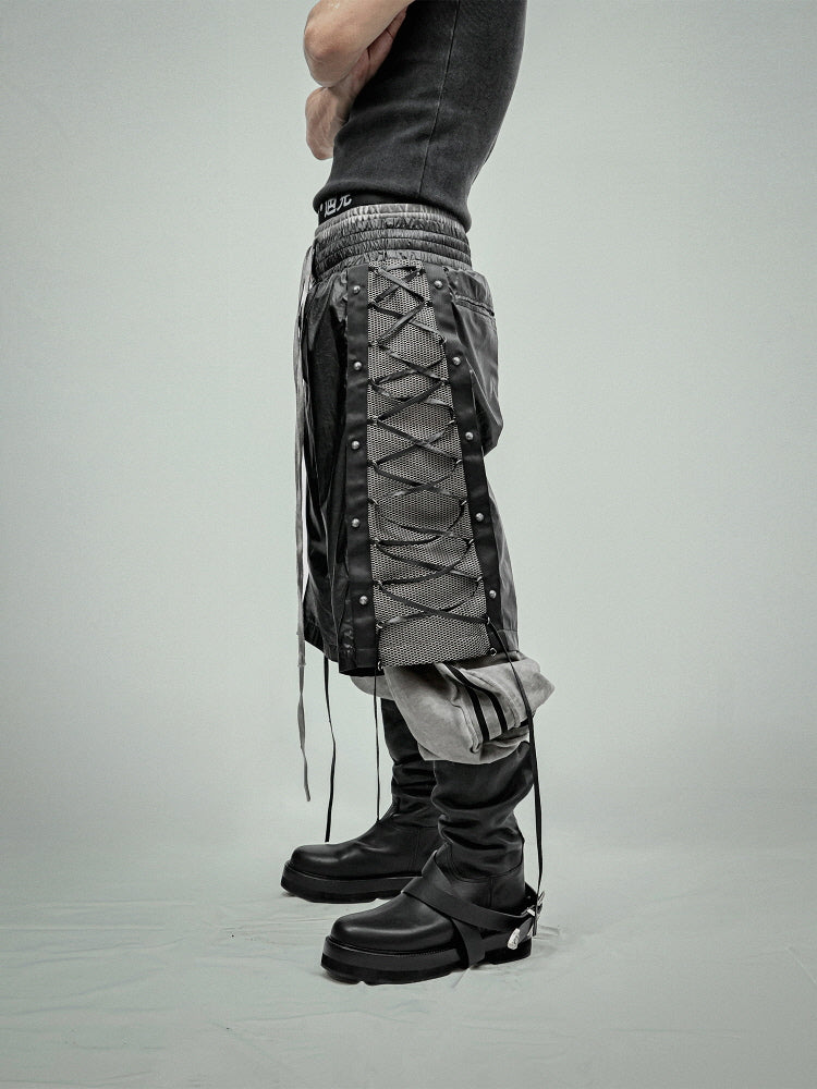 Tactical Mesh Lace-Up Short Pants