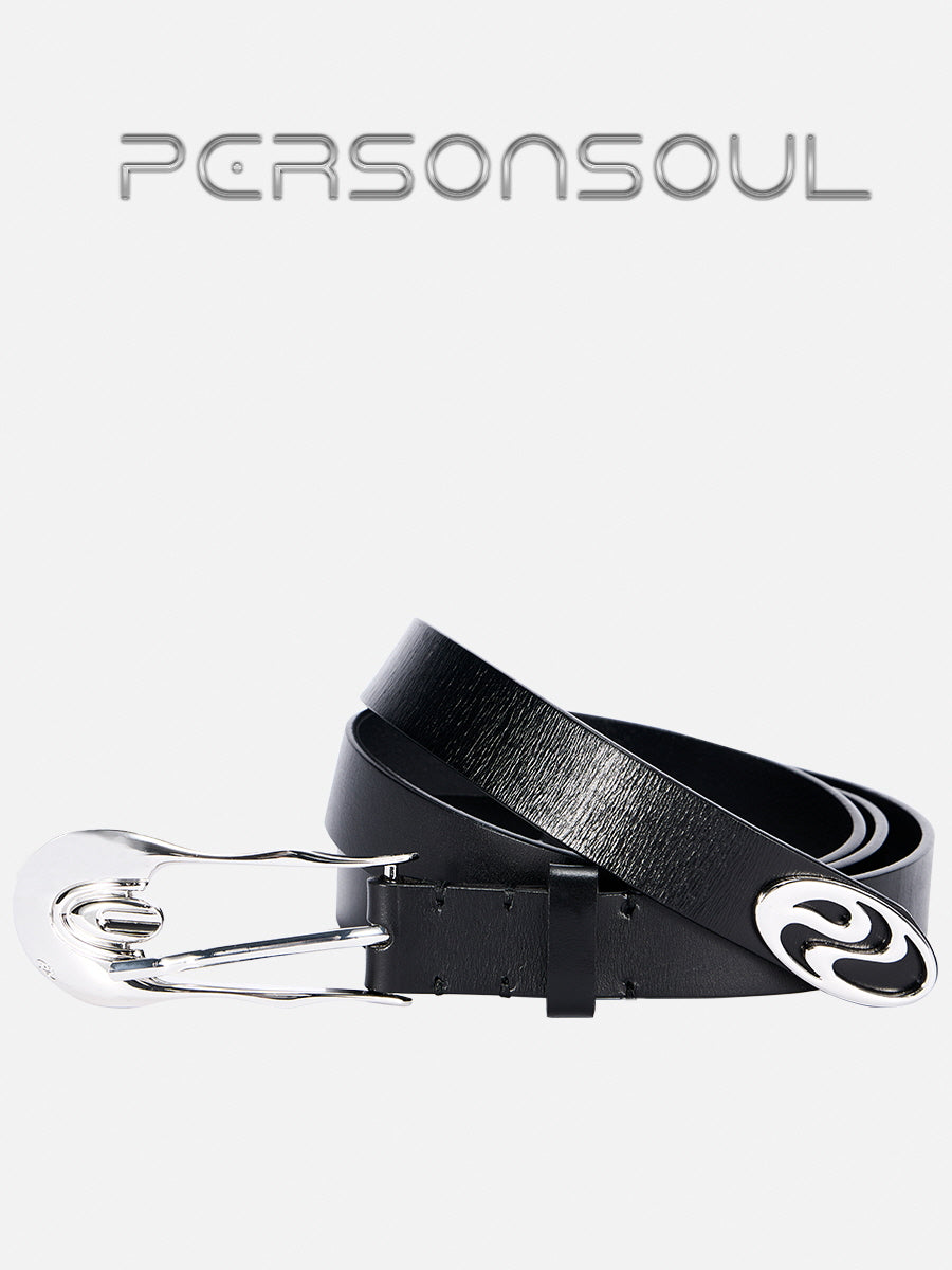 Sculpted Curve Leather Belt