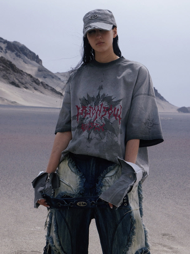 Lotus Graphic Oversized T-Shirt