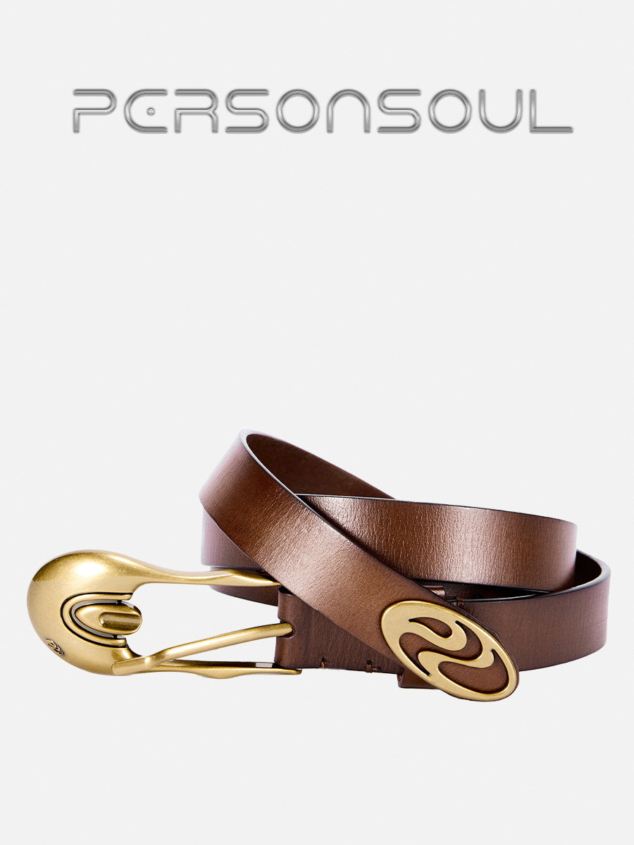 Sculpted Curve Leather Belt