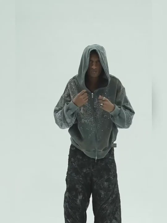 Galaxy Dust Crystal Zip Hoodie