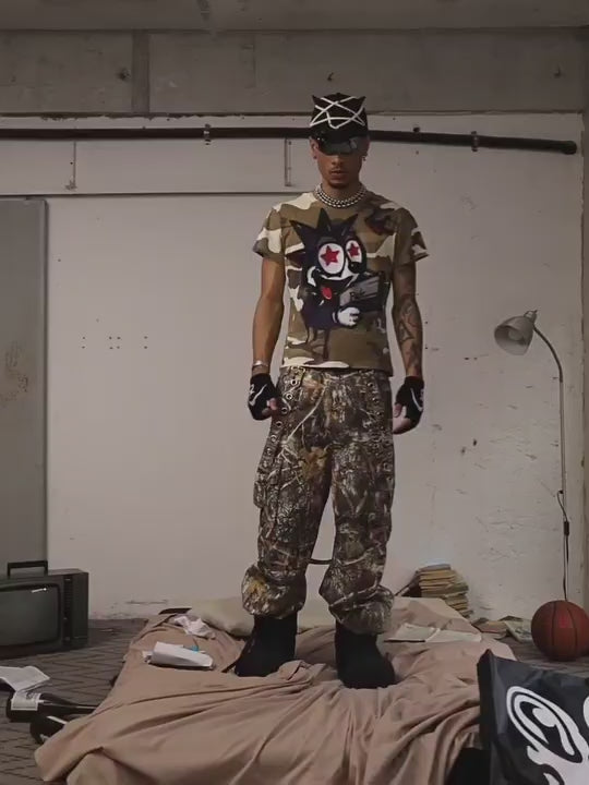 Tactical Strap Wide Pants　